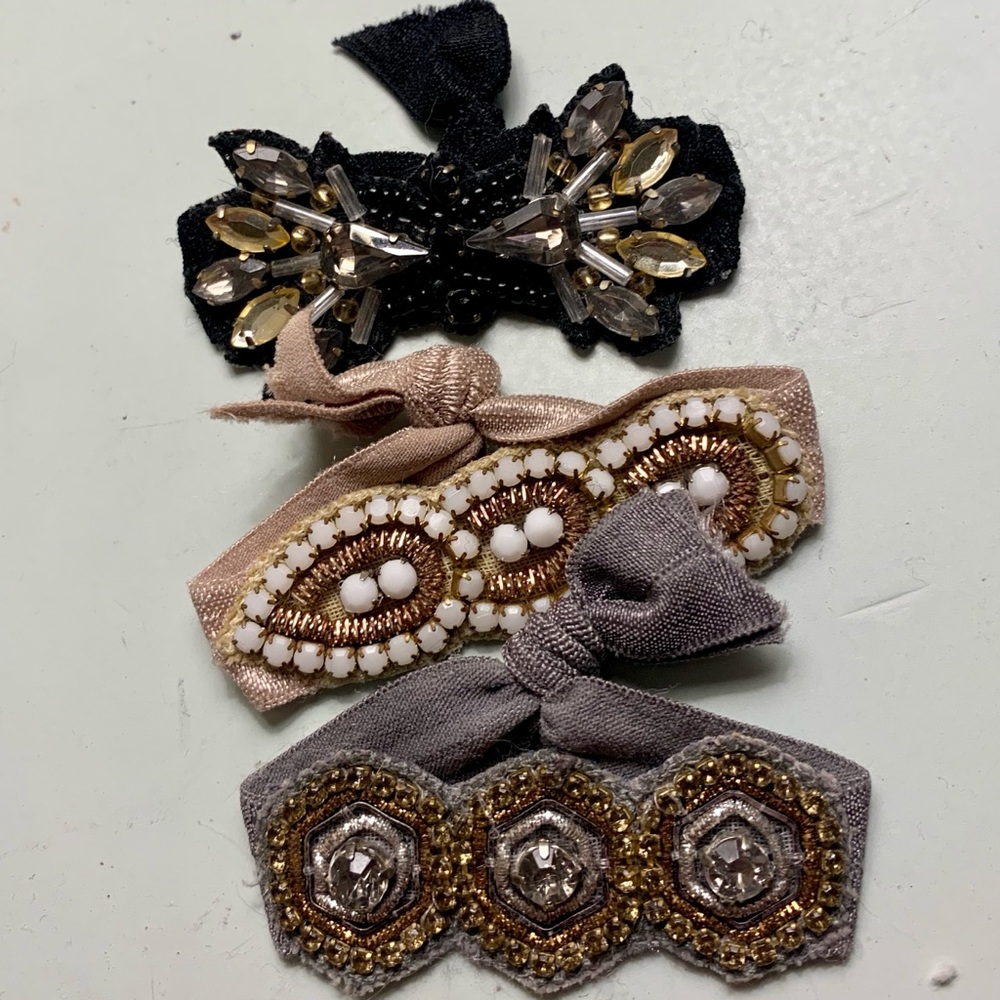 Anthropologie Embellished Hair Ties/Bracelets